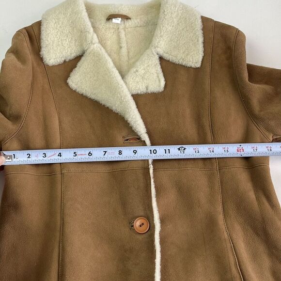 Vintage ASTON Shearling Suede Coat Womens 8 Lambskin Penny Lane Cabincore - Picture 7 of 16